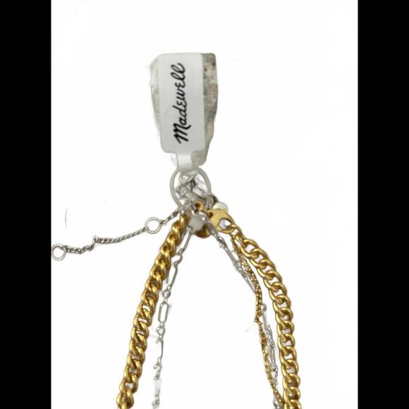 NWT Gold and Silver Madewell Layered Chain Necklace - Picture 2 of 4